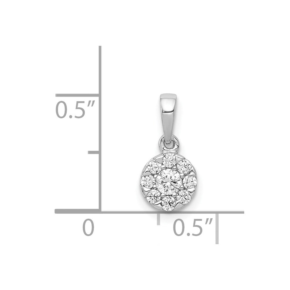 14k White Gold 1/4ct. Diamond Circle Cluster Pendant
