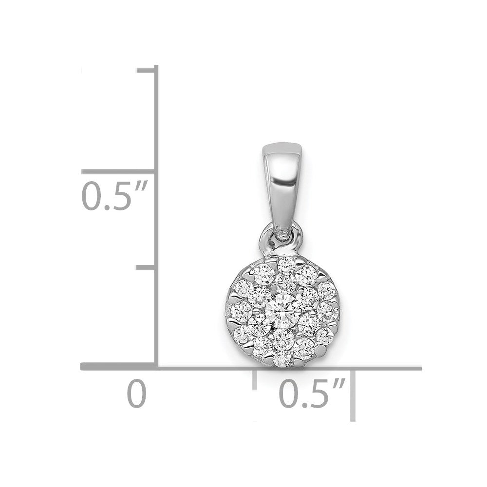 14k White Gold 1/4ct. Diamond Circle Cluster Pendant