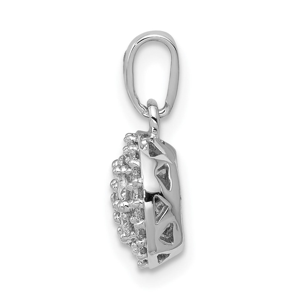14k White Gold 1/4ct. Diamond Round Halo Cluster Pendant