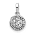 14k White Gold 1/4ct. Diamond Round Halo Cluster Pendant