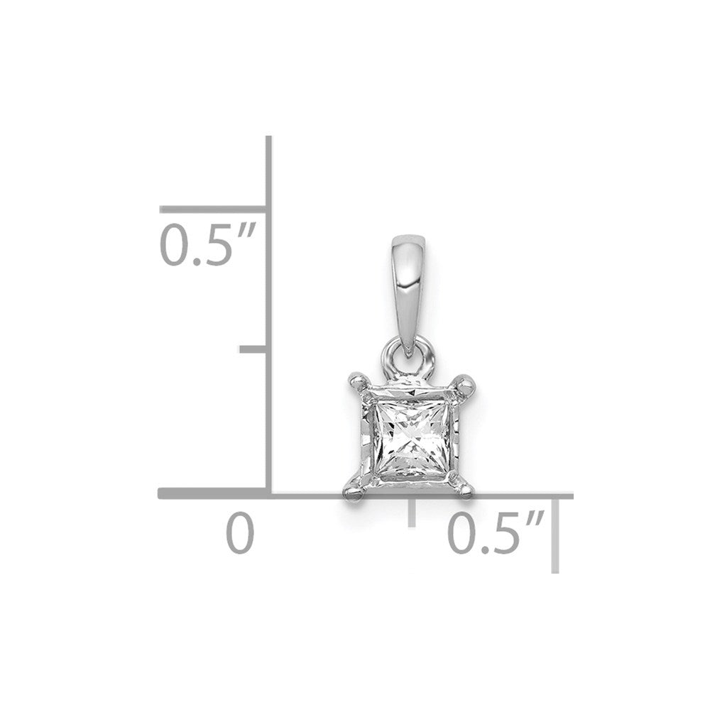 14k White Gold 1/5ct. Diamond Square Pendant