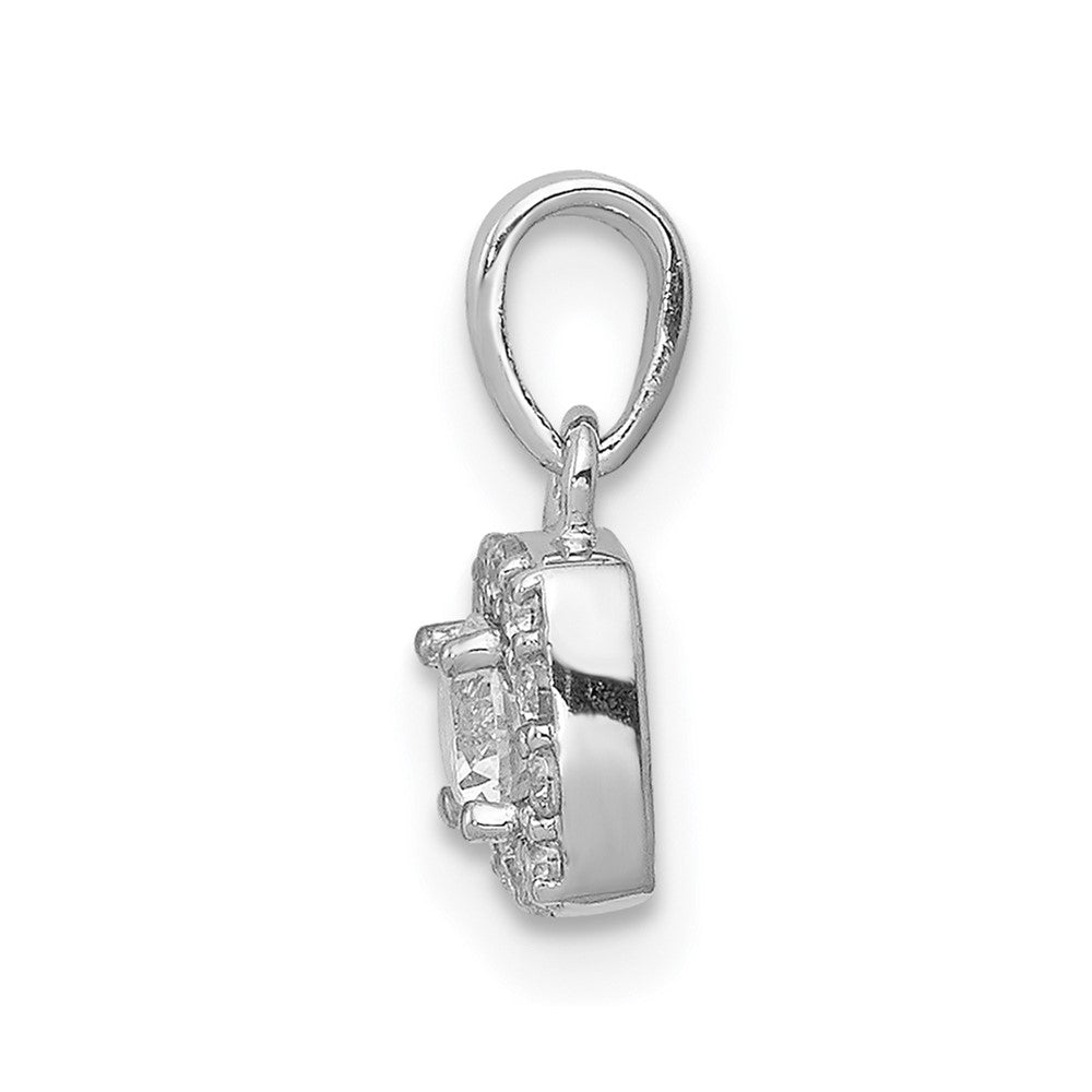 14k White Gold 1/3ct. Diamond Square Cluster Pendant