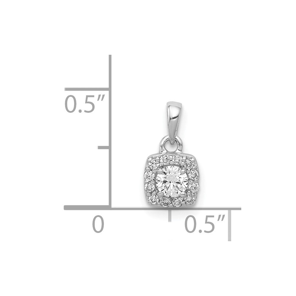 14k White Gold 1/3ct. Diamond Square Cluster Pendant