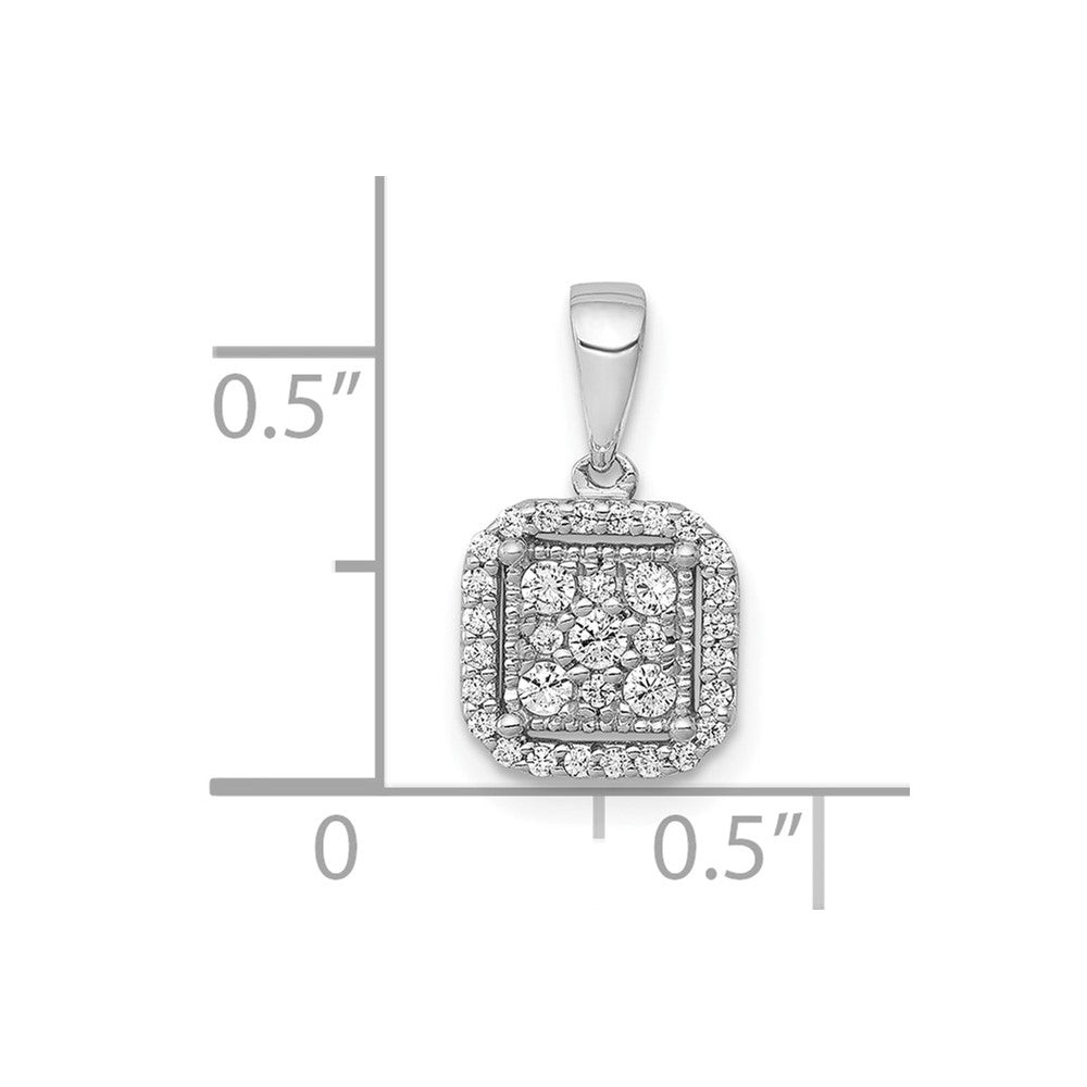 10k White Gold 1/4ct. Diamond Square Cluster Pendant