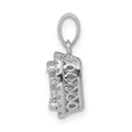 14k White Gold 1/2ct. Diamond Square Cluster Pendant