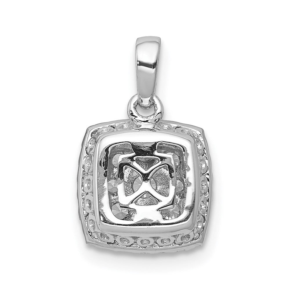 14k White Gold 1/2ct. Diamond Square Cluster Pendant