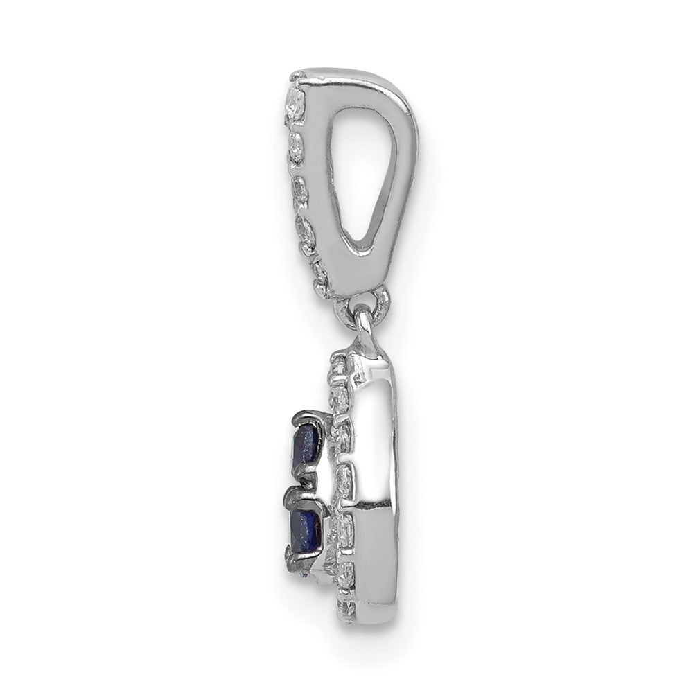 14k White Gold 1/4ct. Blue/White Diamond Teardrop Pendant