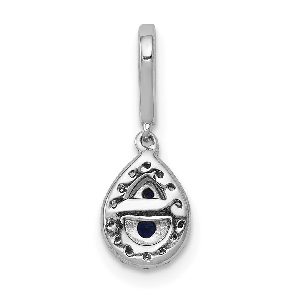 14k White Gold 1/4ct. Blue/White Diamond Teardrop Pendant