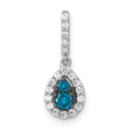 14k White Gold 1/4ct. Blue/White Diamond Teardrop Pendant
