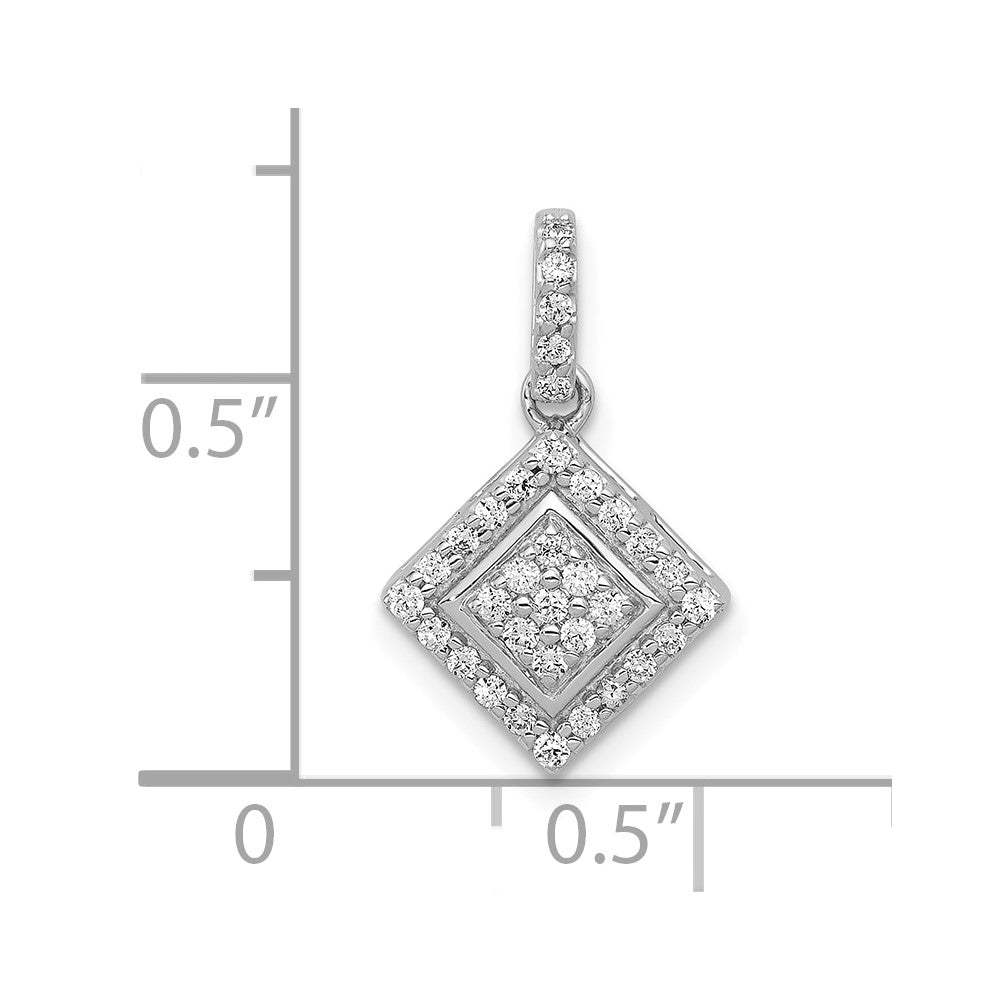 10k White Gold 1/4ct. Diamond Cluster Pendant