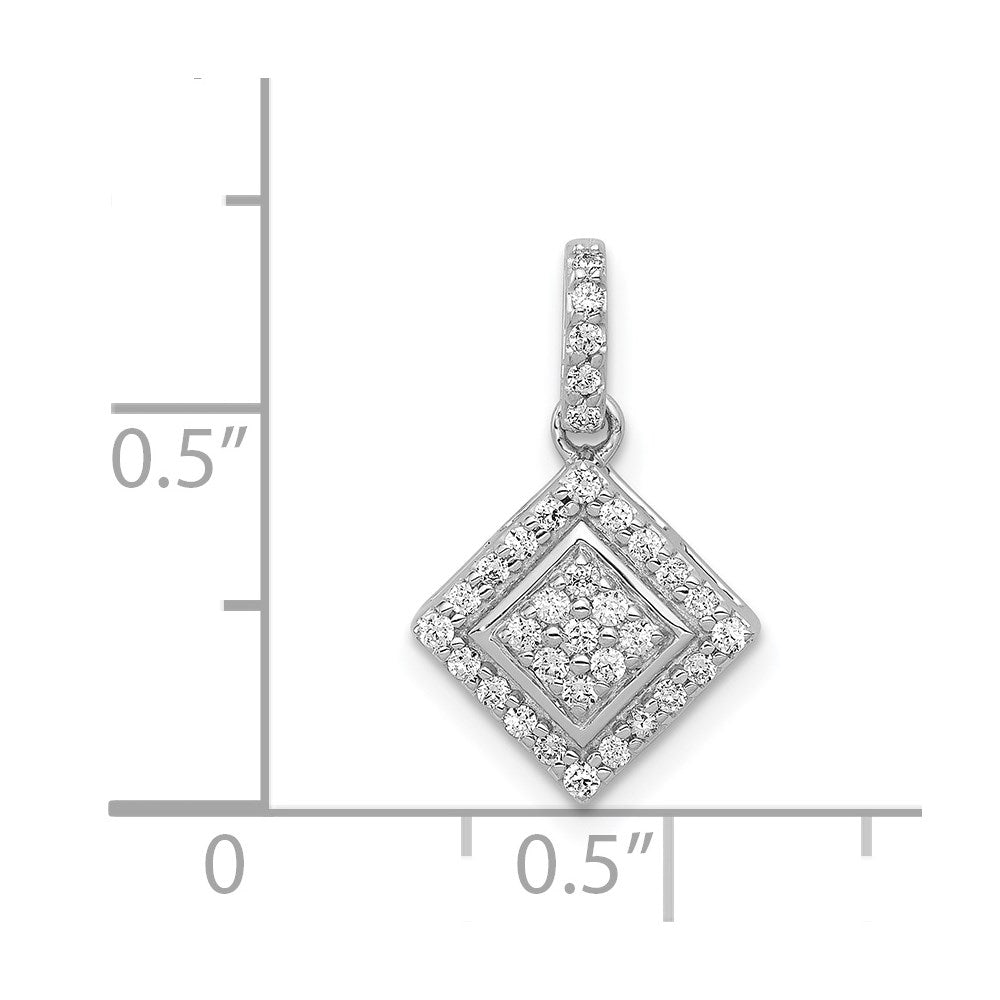 14k White Gold 1/4ct. Diamond Cluster Pendant