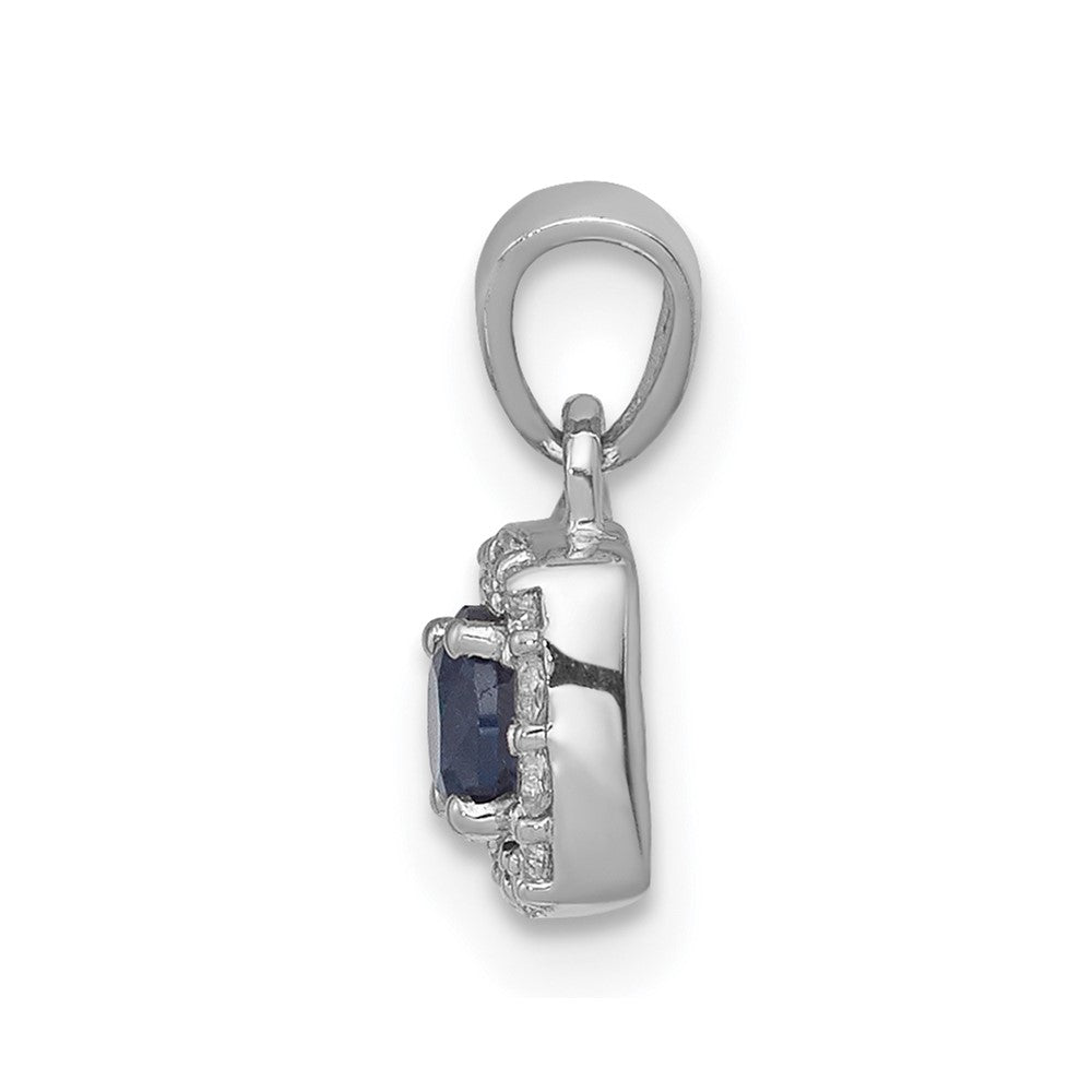 14k White Gold 1/3ct. Blue/White Diamond Square Pendant