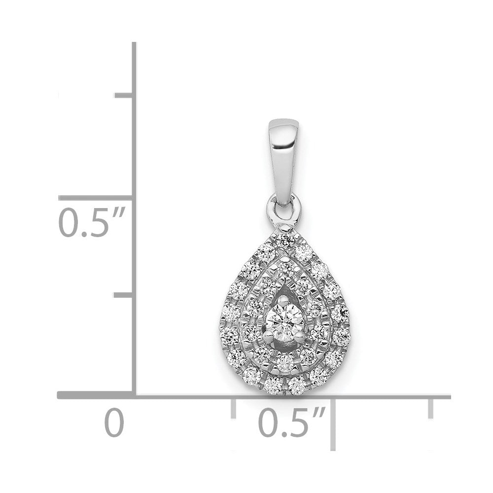 14k White Gold 1/4ct. Diamond Teardrop Pendant