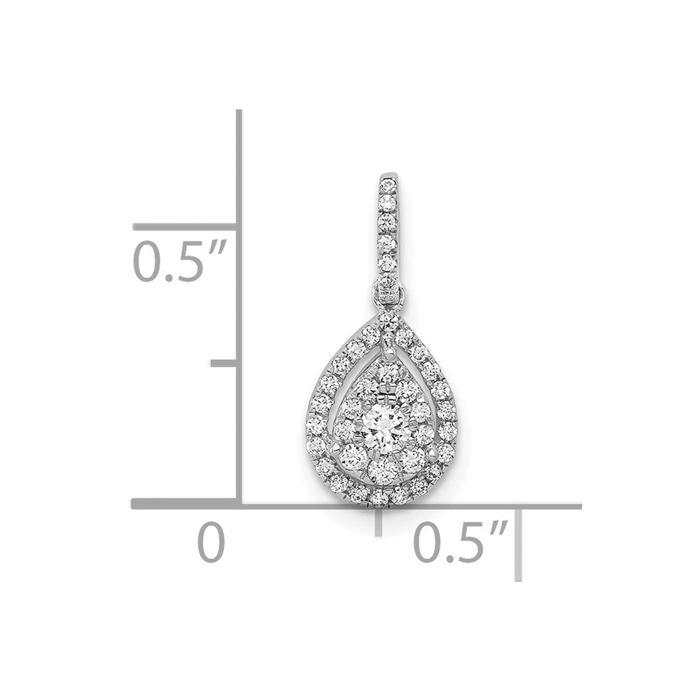 10k White Gold 1/4ct.Diamond Teardrop Pendant