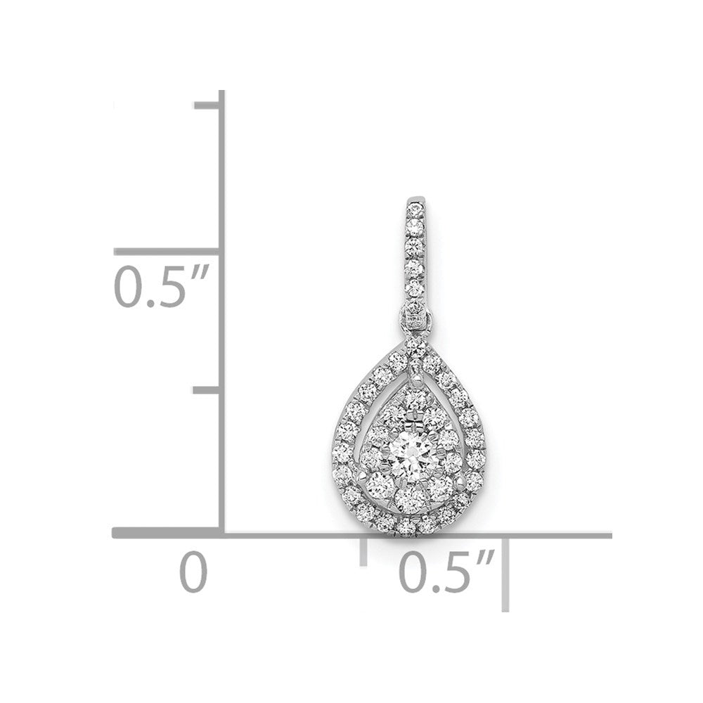 14k White Gold 1/4ct. Diamond Teardrop Pendant