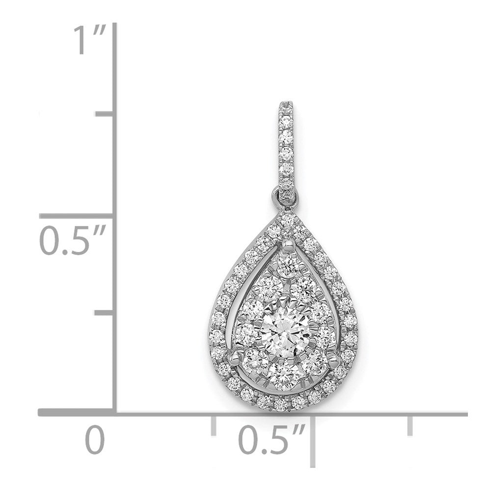 14k White Gold 1/2ct. Diamond Teardrop Pendant