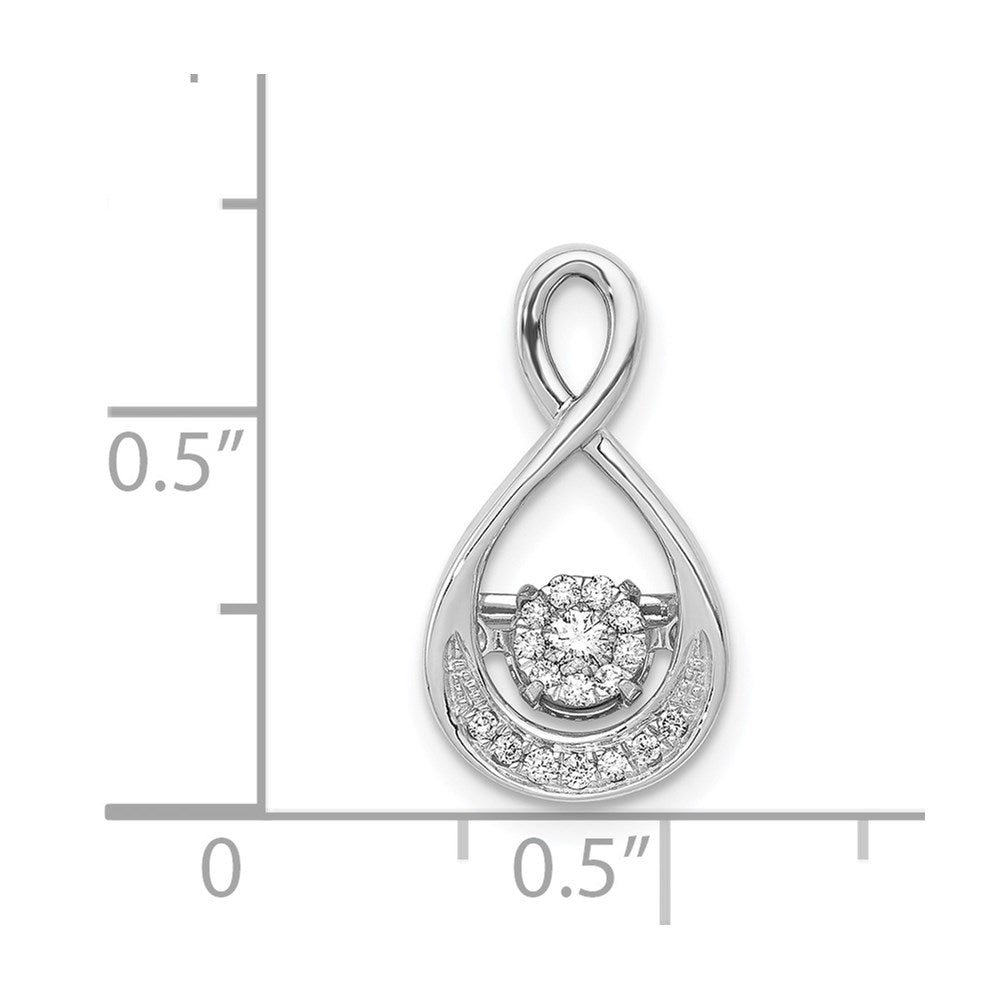 14k White Gold 1/10ct. Vibrant Moving Diamond Teardrop Chain Slide Pendant