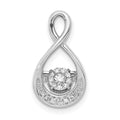 14k White Gold 1/10ct. Vibrant Moving Diamond Teardrop Chain Slide Pendant