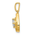 14k Polished 1/15ct. Diamond Fancy Teardrop Pendant