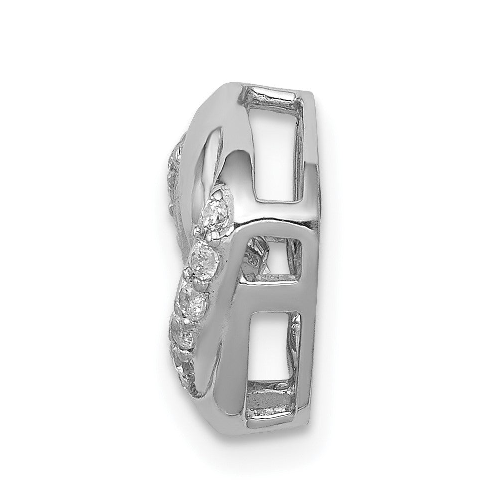 14k White Gold 1/4ct. Vibrant Diamond Entwined Squares Chain Slide
