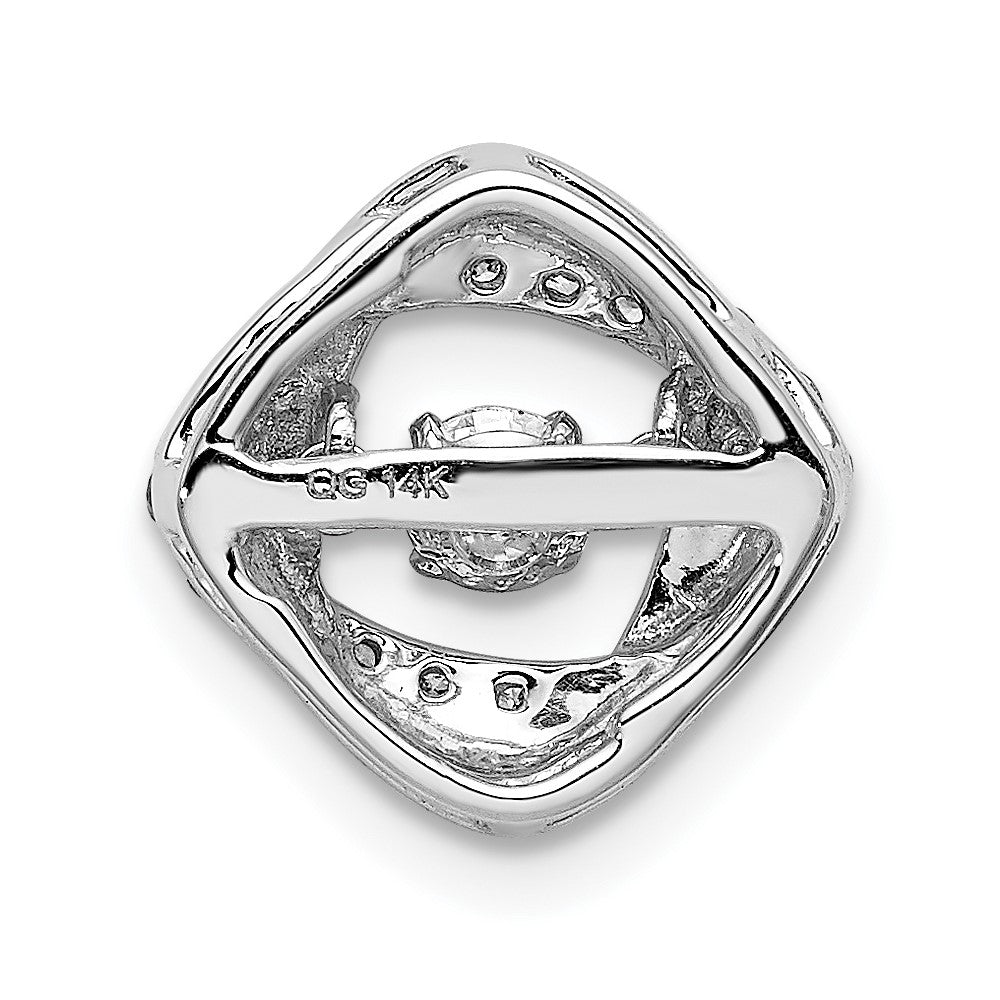 14k White Gold 1/4ct. Vibrant Diamond Entwined Squares Chain Slide