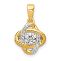 14k 1/3ct. Vibrant Moving Diamond Fancy Knot Pendant