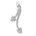 14k White Gold 1/10ct. Diamond Double Curved Lines Chain Slide