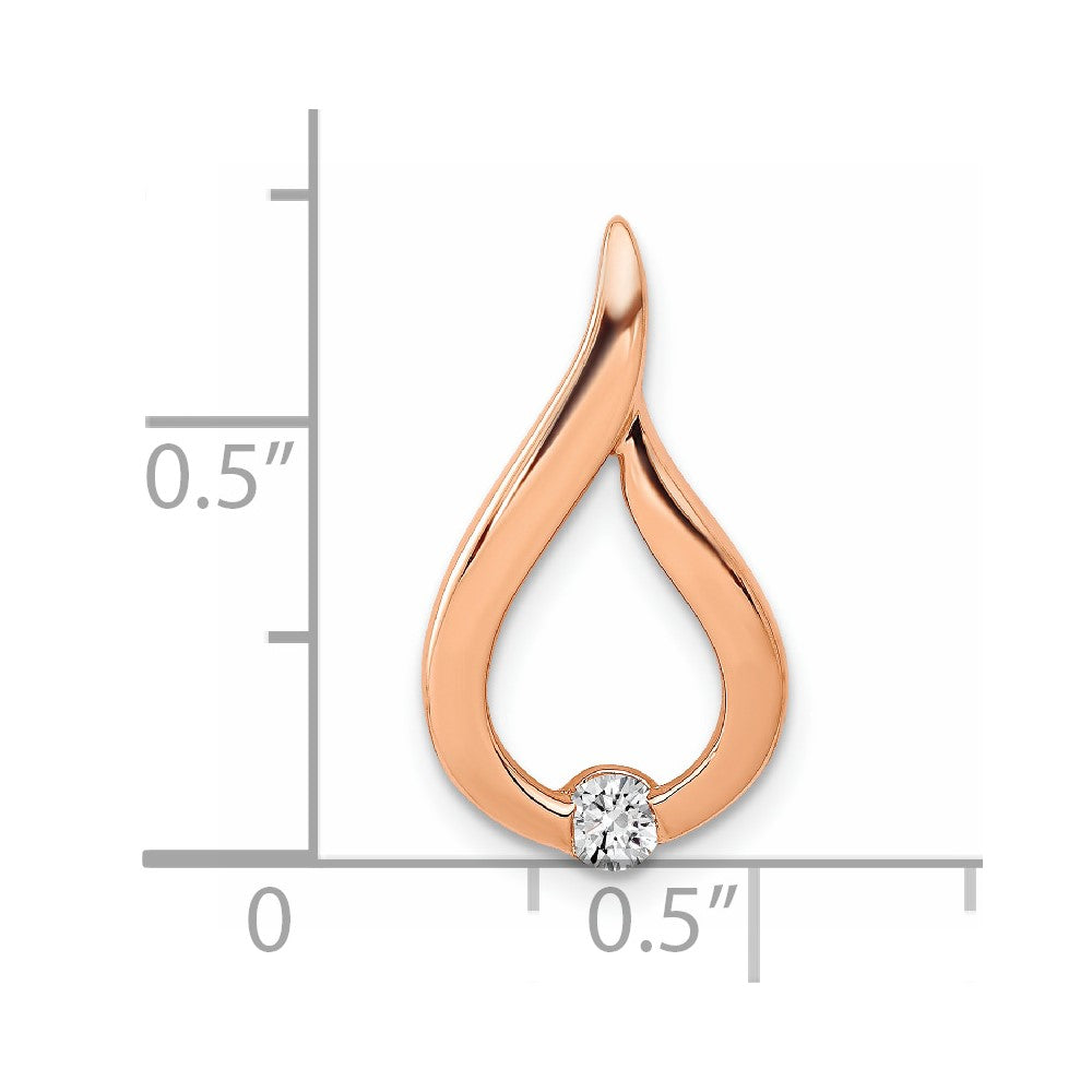 14k Rose Gold 1/10ct. Diamond Teardrop Chain Slide