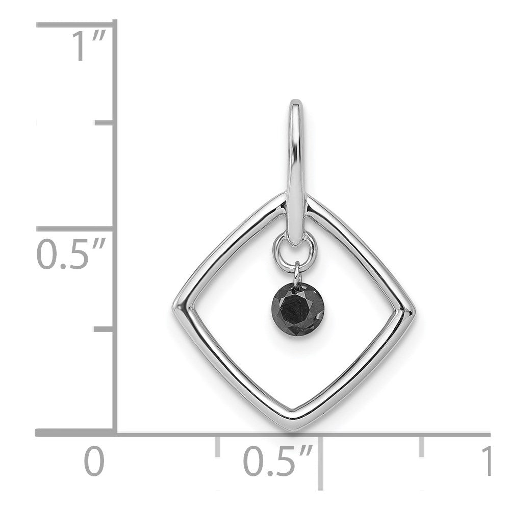 14k White Gold 1/6ct. Black Diamond Dangle Pendant