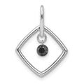 14k White Gold 1/6ct. Black Diamond Dangle Pendant