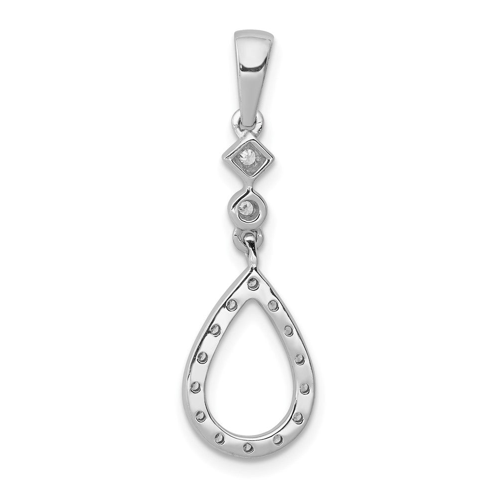 14k White Gold 1/8ct. Vintage Teardrop Diamond Pendant