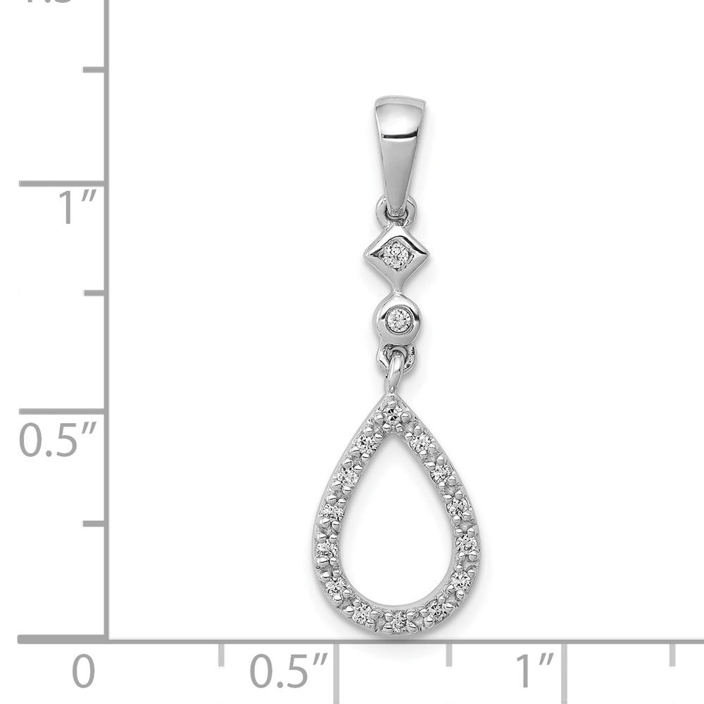 14k White Gold 1/8ct. Vintage Teardrop Diamond Pendant