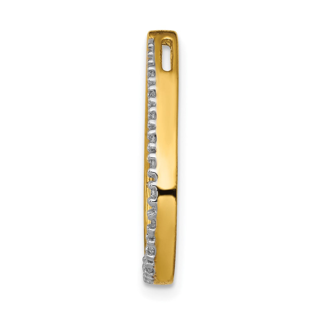 14k Polished 1/10ct. Diamond Teardrop Chain Slide