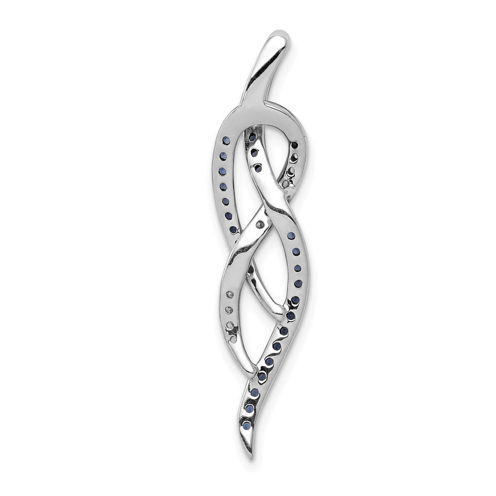 14k White Gold 1/3ct. Blue and White Diamond Fancy Chain Slide