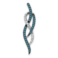 14k White Gold 1/3ct. Blue and White Diamond Fancy Chain Slide