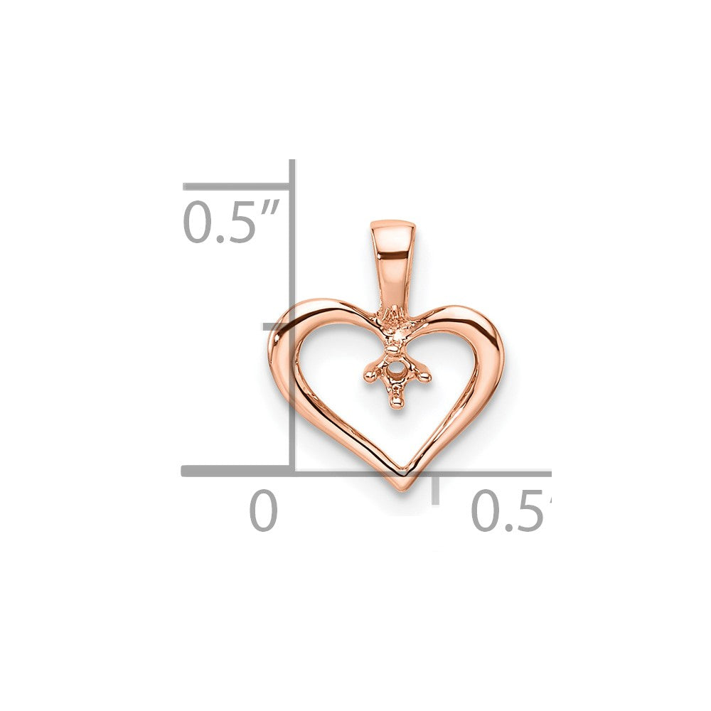 10k Rose Gold Heart Pendant Mounting