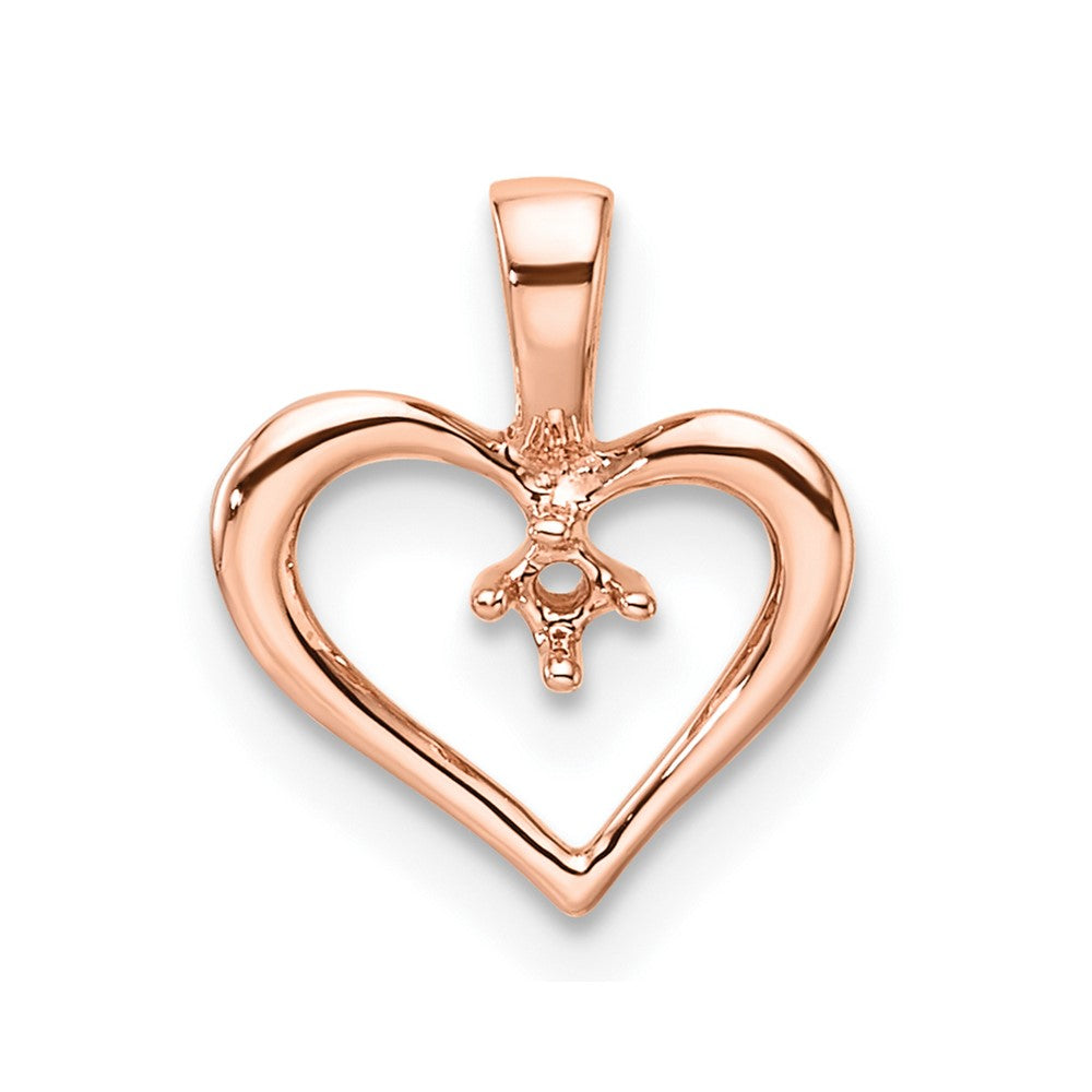 10k Rose Gold Heart Pendant Mounting