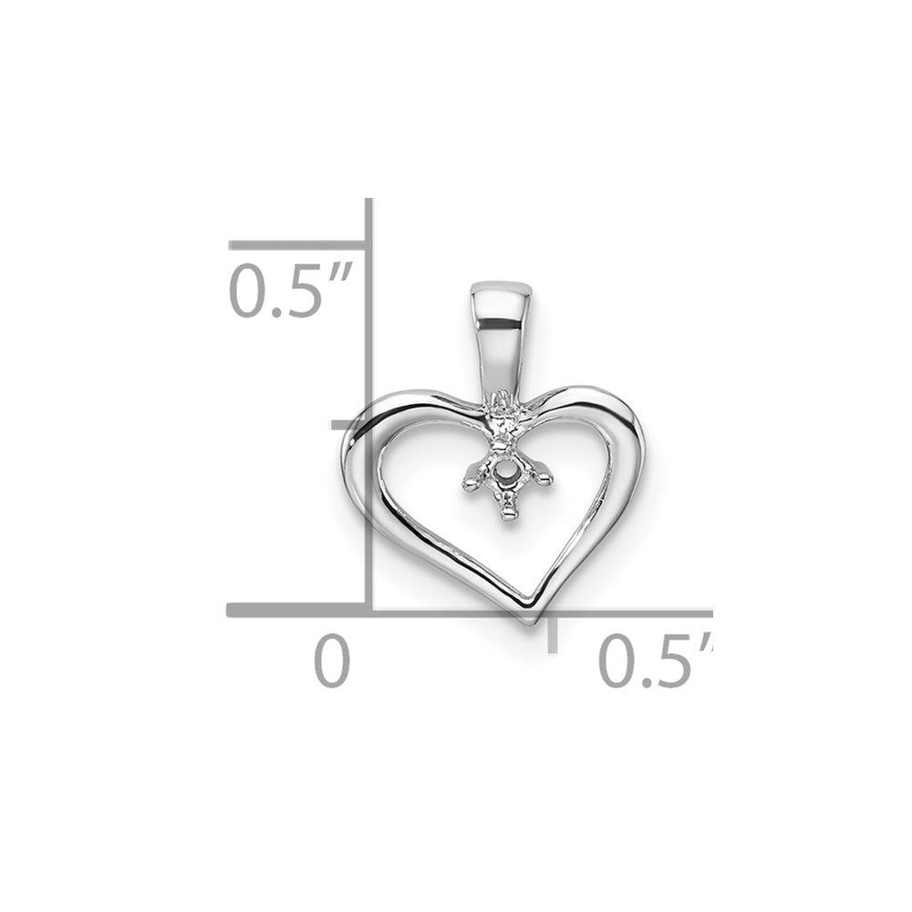10k White Gold Heart Pendant Mounting