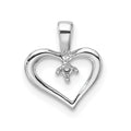 10k White Gold Heart Pendant Mounting