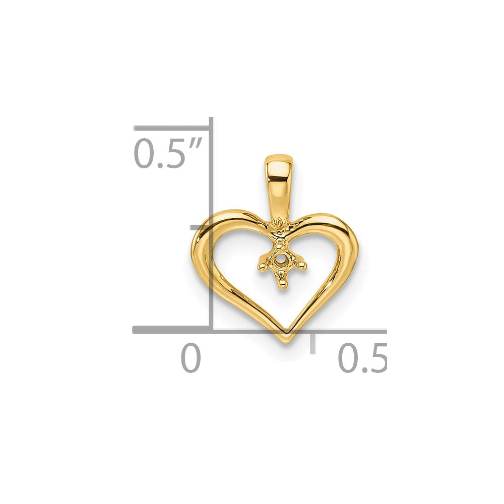 10k Heart Pendant Mounting