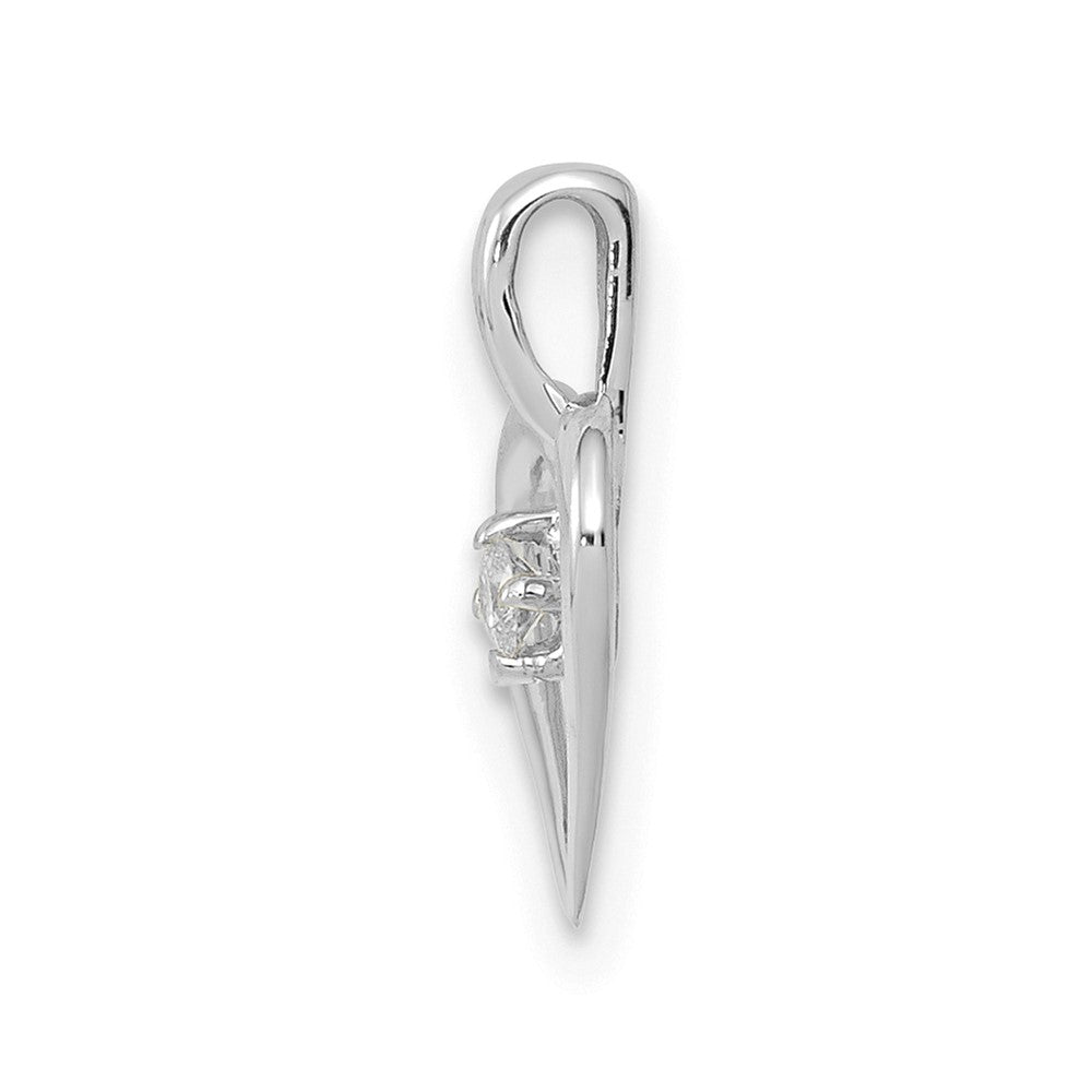 14k White Gold AA .02ct. Diamond Heart Pendant