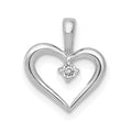 14k White Gold AA .02ct. Diamond Heart Pendant