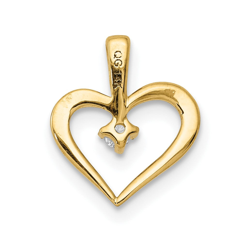 14k A .02ct. Diamond Heart Pendant