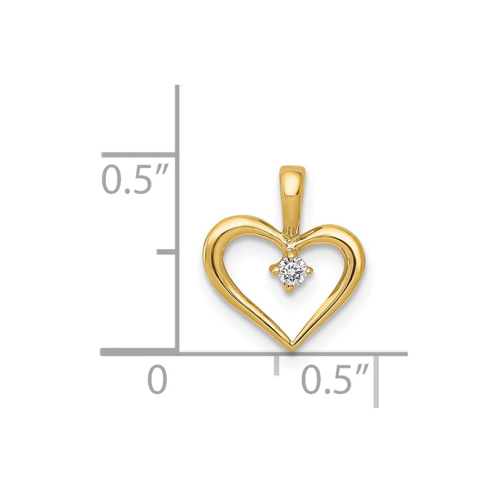 14k A .02ct. Diamond Heart Pendant