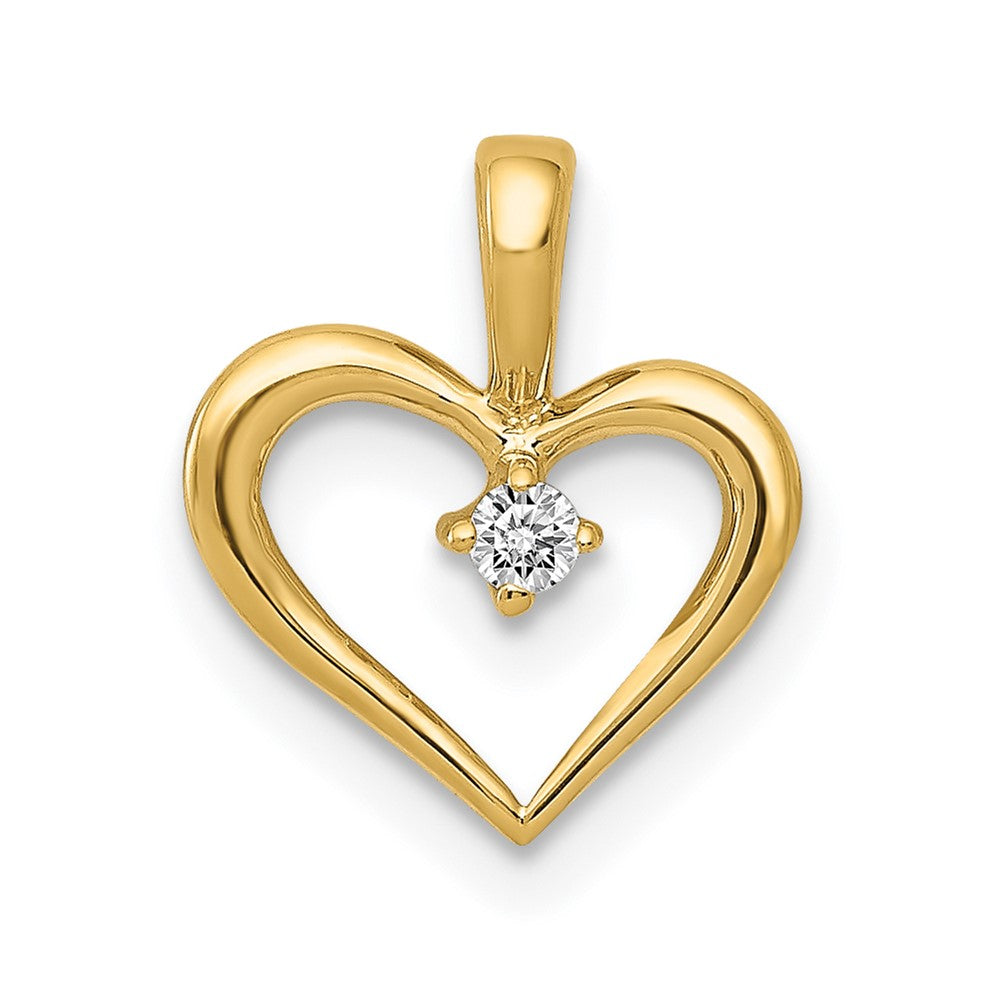 14k A .02ct. Diamond Heart Pendant