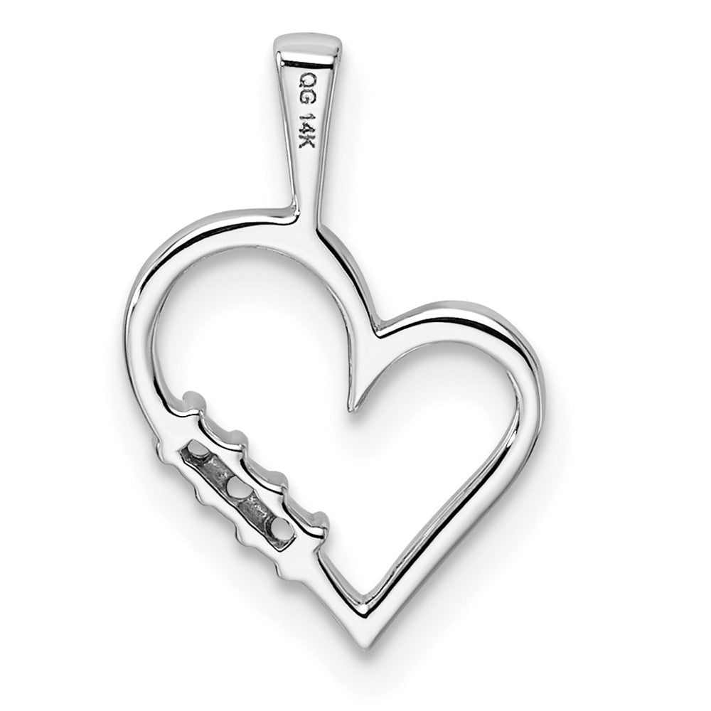 14k White Gold Heart Pendant Mounting