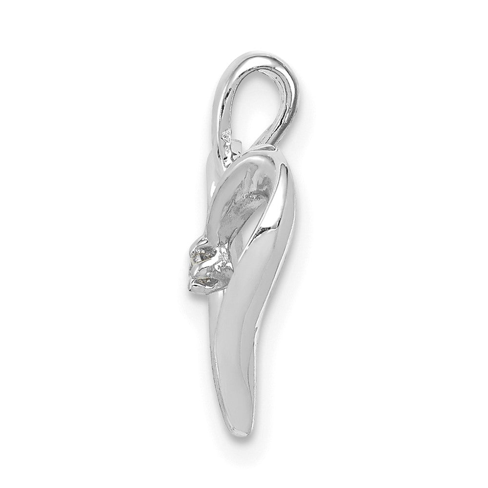 14k White Gold AA .01ct. Diamond Heart