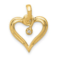 14k AA .01ct. Diamond Heart Pendant