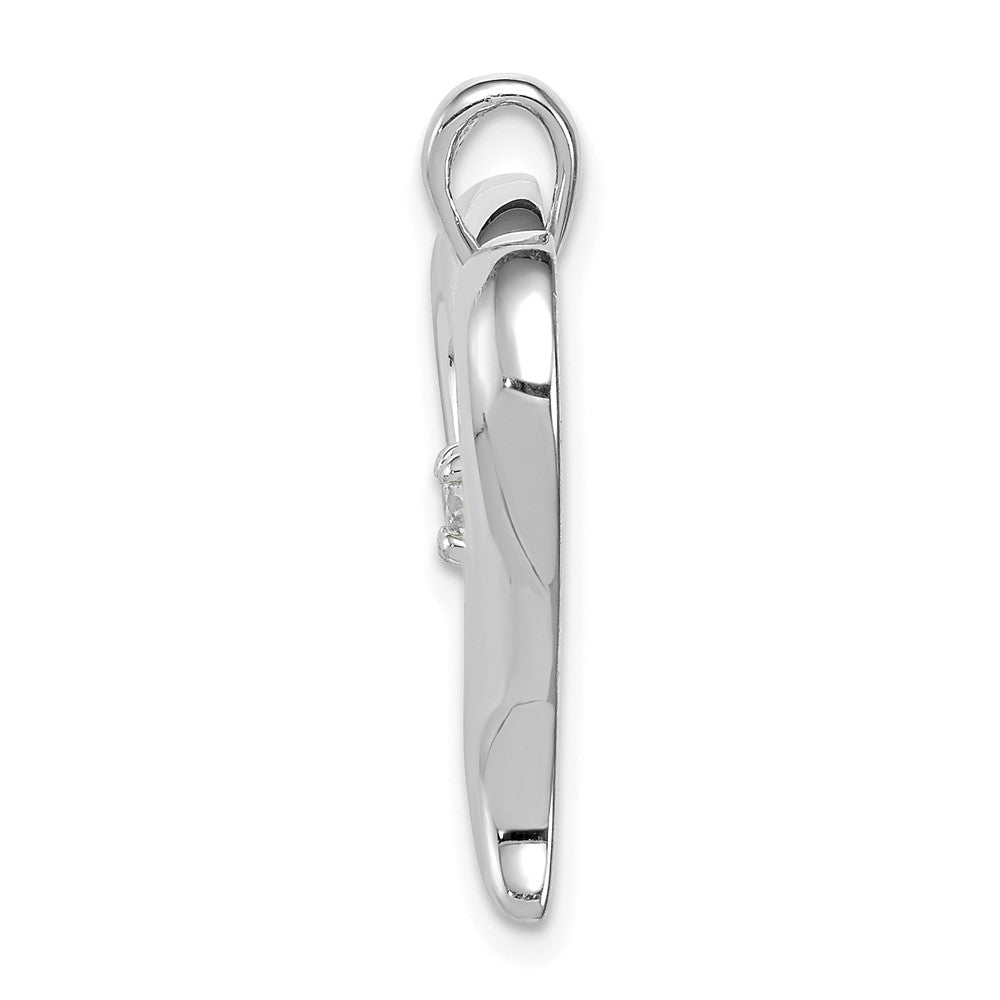 14k White Gold AA Diamond Heart Pendant
