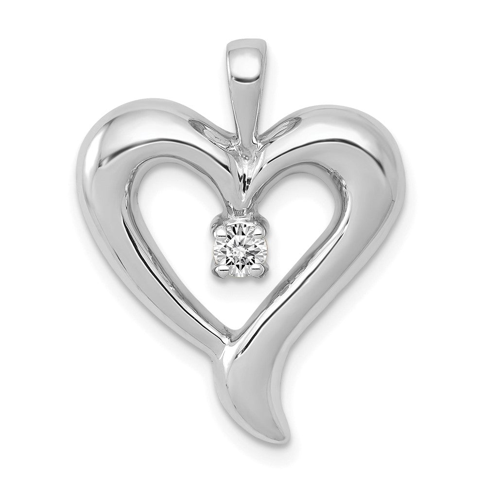 14k White Gold Heart Pendant Mounting